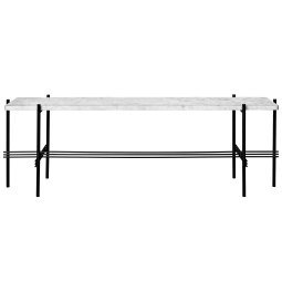 TS sidetable 120x30x40 zwart/wit marmer