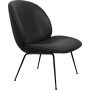 Beetle Lounge fauteuil zwart leer, zwart onderstel