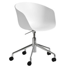 About a Chair AAC52 bureaustoel, onderstel gepolijst aluminium, kuip White