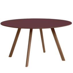 Copenhague CPH25 tafel 140cm, gelakt walnoot, burgundy