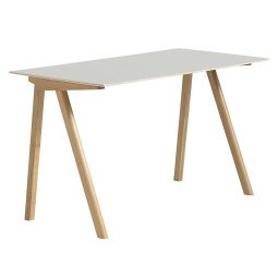 CPH90 bureau 130x65, gelakt eiken, off white linoleum