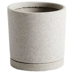 Plant pot with saucer m grijs