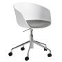 About a Chair AAC52 bureaustoel met vast zitkussen, onderstel gepolijst aluminium, kuip white, Hallingdal 126