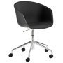 About a Chair AAC52 gestoffeerde bureaustoel, onderstel gepolijst aluminium, kuip Black, Remix 183