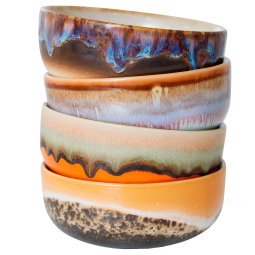 70's Ceramic tapas schaal set van 4 crystal