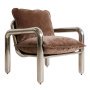 Chrome Lounge fauteuil velvet, brown