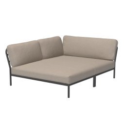 Level Cozy Corner loungebank links frame donkergrijs stof ash