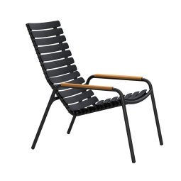 ReClips fauteuil met bamboe armleuning black