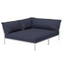 Level2 Cozy Corner loungebank links frame wit stof Indigo