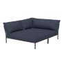 Level2 Cozy Corner loungebank links frame donkergrijs stof indigo