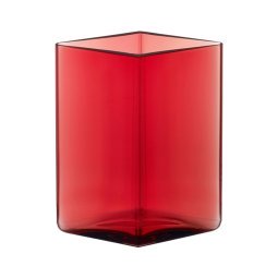 Ruutu vaas glas 11,5x11,5 cranberry