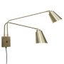 Bremen 2-kap wandlamp goud