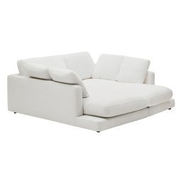 Gala 3-zits bank met dubbele chaise longue wit