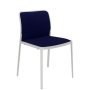 Audrey Soft chair stoel met wit onderstel, bekleding blauw