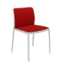 Audrey Soft chair stoel met wit onderstel, bekleding rood