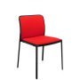 Audrey Soft chair stoel met zwart onderstel, bekleding rood