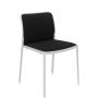 Audrey Soft chair stoel met wit onderstel, bekleding zwart