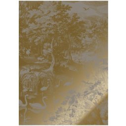 Engraved Landscapes 7 gold metallic behang 4 banen