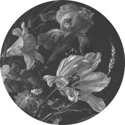 Golden Age Flowers behangcirkel zwart-wit 190 II