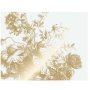 Engraved Flowers 1 gold metallic behang 8 banen