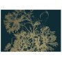 Engraved Flowers behang gold metallic blue 8 banen