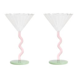 Curve Coupe champagneglazen set van 2 roze