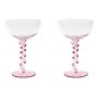 Spiral coupe champagneglazen set van 2 roze