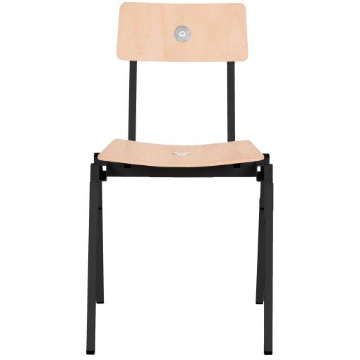 MITW Stackable Chair beukenhout naturel, zwart onderstel