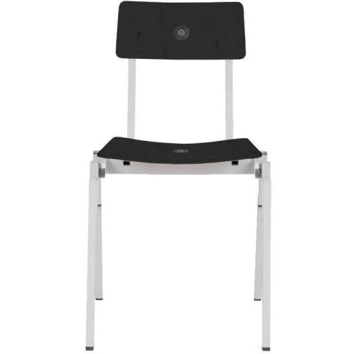 MITW Stackable Chair beukenhout zwart, wit onderstel