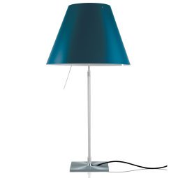 Costanza tafellamp telescopisch met schakelaar aluminium/Petroleum Blue