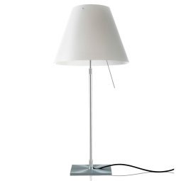 Costanza tafellamp telescopisch met dimmer aluminium/wit