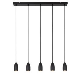 Evora 5 cluster hanglamp lineair zwart