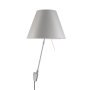 Costanza wandlamp telescopisch met dimmer aluminium body, kap mistic white