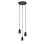 Evora 3 cluster hanglamp rond zwart