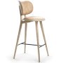 High Stool barkruk met rugleuning 69 naturel eik/leer