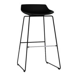 Flow Stool barkruk 78cm zwart met slede onderstel antraciet