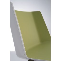Aïku Sled stoel zonder armleuning, verchroomd, gloss white - olive green
