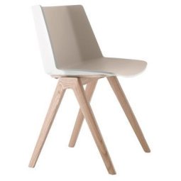Aïku Wood stoel gebleekt eiken onderstel wit - dove grey