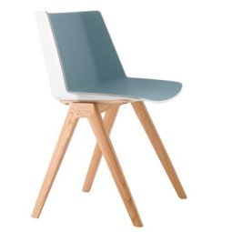 Aïku Wood stoel naturel eiken onderstel wit - sugar paper blue
