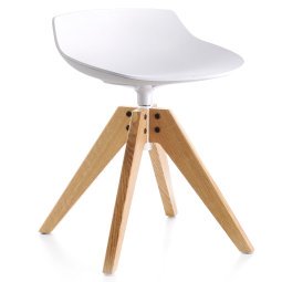 Flow Stool kruk 44cm met VN gebleekt eiken onderstel wit