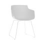 Flow Slim Armchair stoel wit met slede onderstel wit