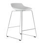 Flow Stool barkruk 65cm wit met slede onderstel chroom