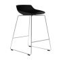 Flow Stool barkruk 65cm zwart met slede onderstel chroom