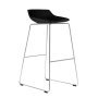 Flow Stool barkruk 78cm zwart met slede onderstel chroom