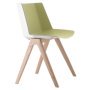 Aïku Wood stoel gebleekt eiken onderstel wit - olive green