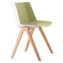 Aïku Wood stoel naturel eiken onderstel wit - olive green