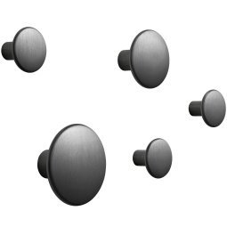 The Dots Metal haak set van 5 Black