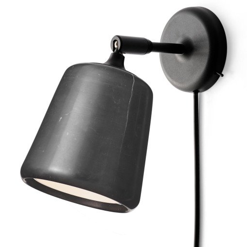 Material wandlamp zwart marmer
