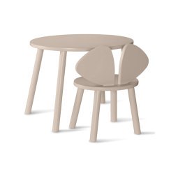 Mouse kinderstoel + kindertafel set beige