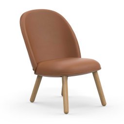 Ace fauteuil Ultra leer bruin, eiken onderstel